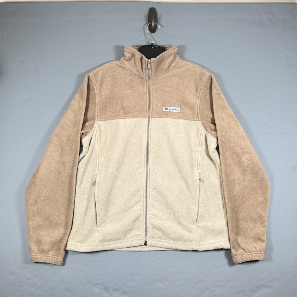 Columbia Sportswear Men's Medium Tan Beige Full Zip Fleece Jacket